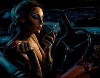 Fabian Perez Fabian Perez Darya in Car with Lipstick